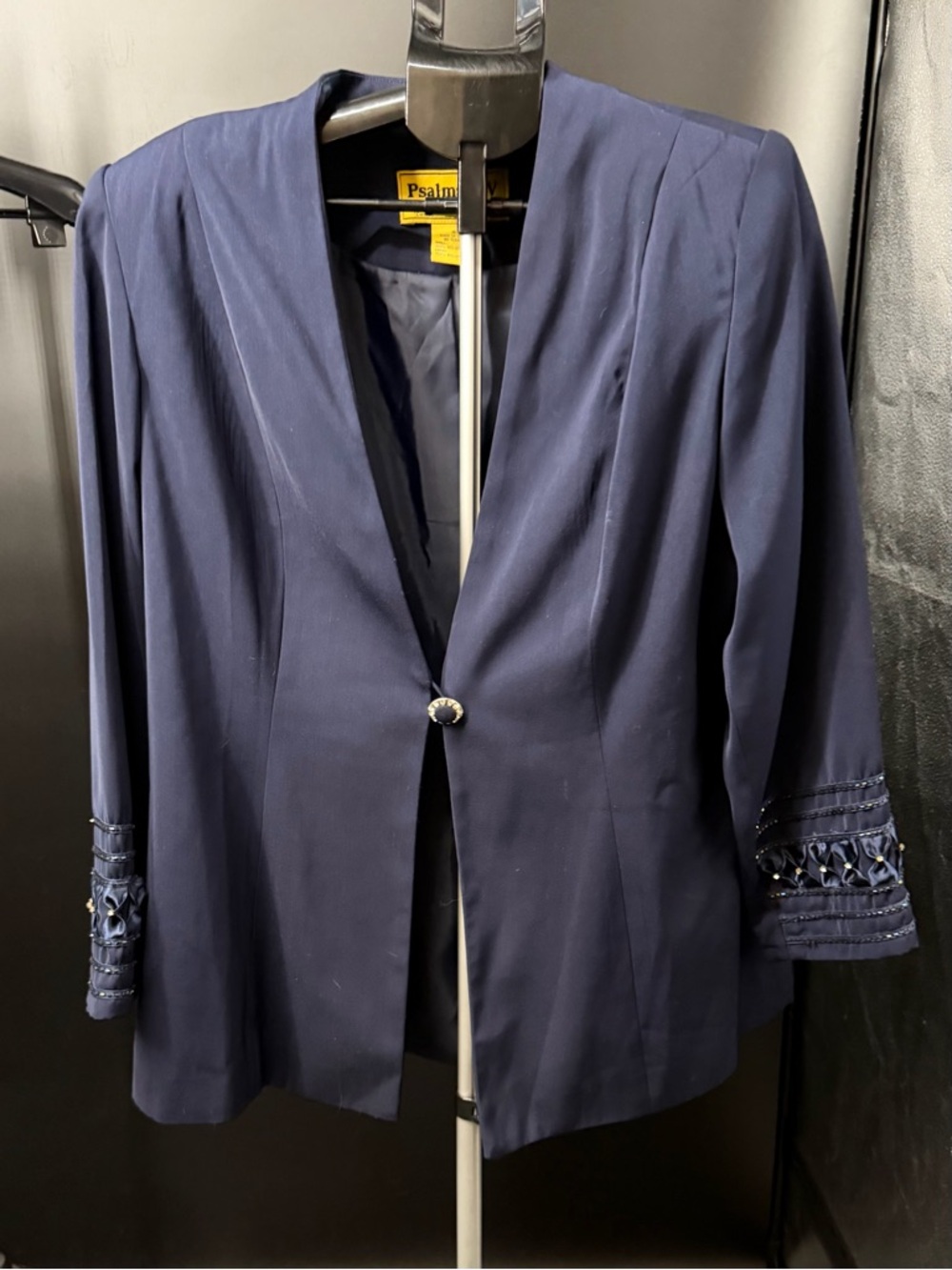 Psalm CIV Women Blue Embezzled  Blazer Jacket Lined Size 18 Church Party Office